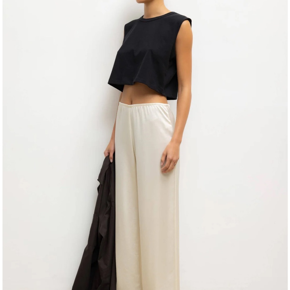 LESET Cream Wide-Leg Pants - Picture 3 of 5